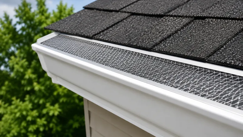 Basic mesh gutter guard installed on a residential gutter
