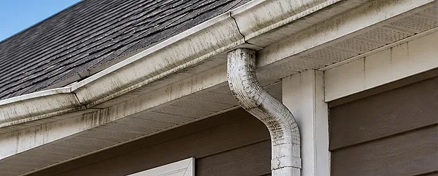 Before gutter project in Lawnside, NJ