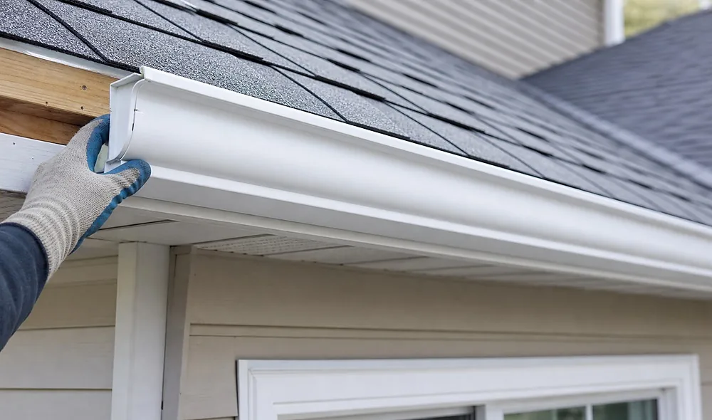 Residential gutter replacement work